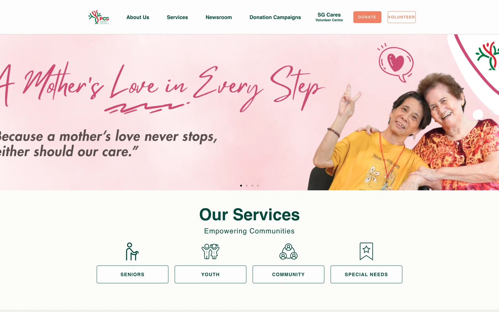 Presbyterian Community Services website preview