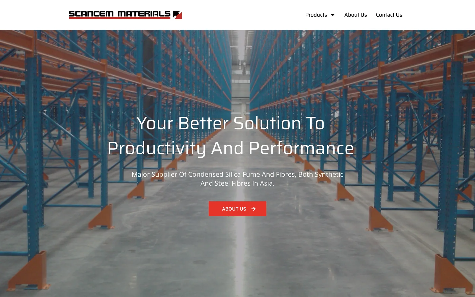 Scancem Materials website preview